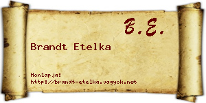 Brandt Etelka névjegykártya